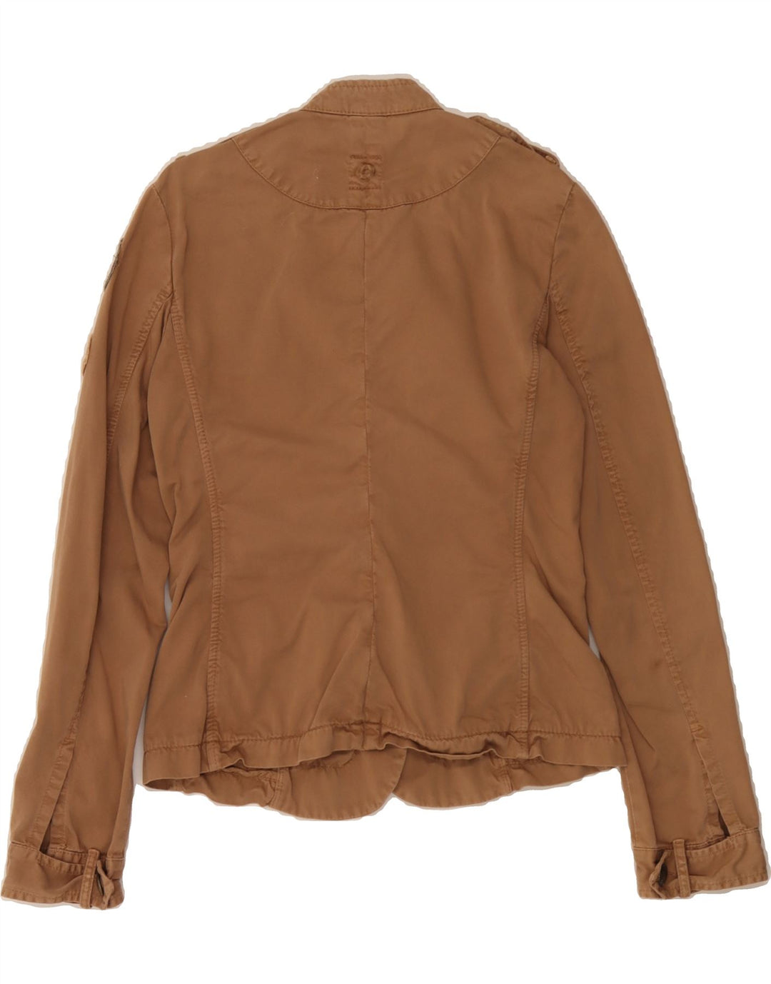 GAS Womens Graphic Military Jacket UK 12 Medium Brown Cotton Vintage Gas and Second-Hand Gas from Messina Hembry 