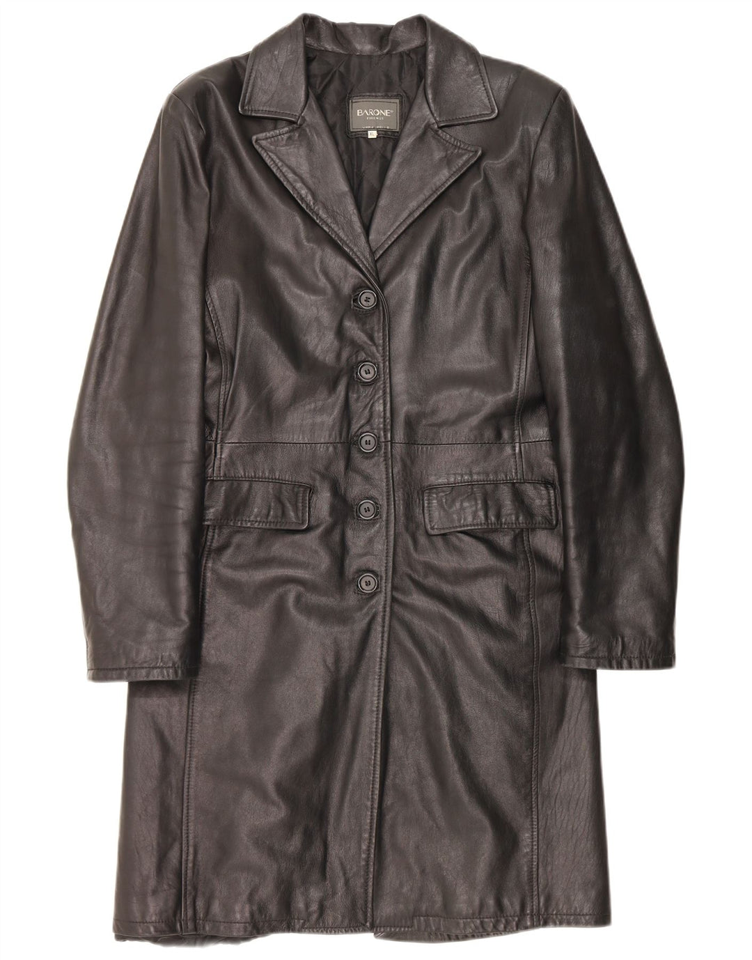 Женское кожаное пальто Barone UK 18 XL, черное кожаное