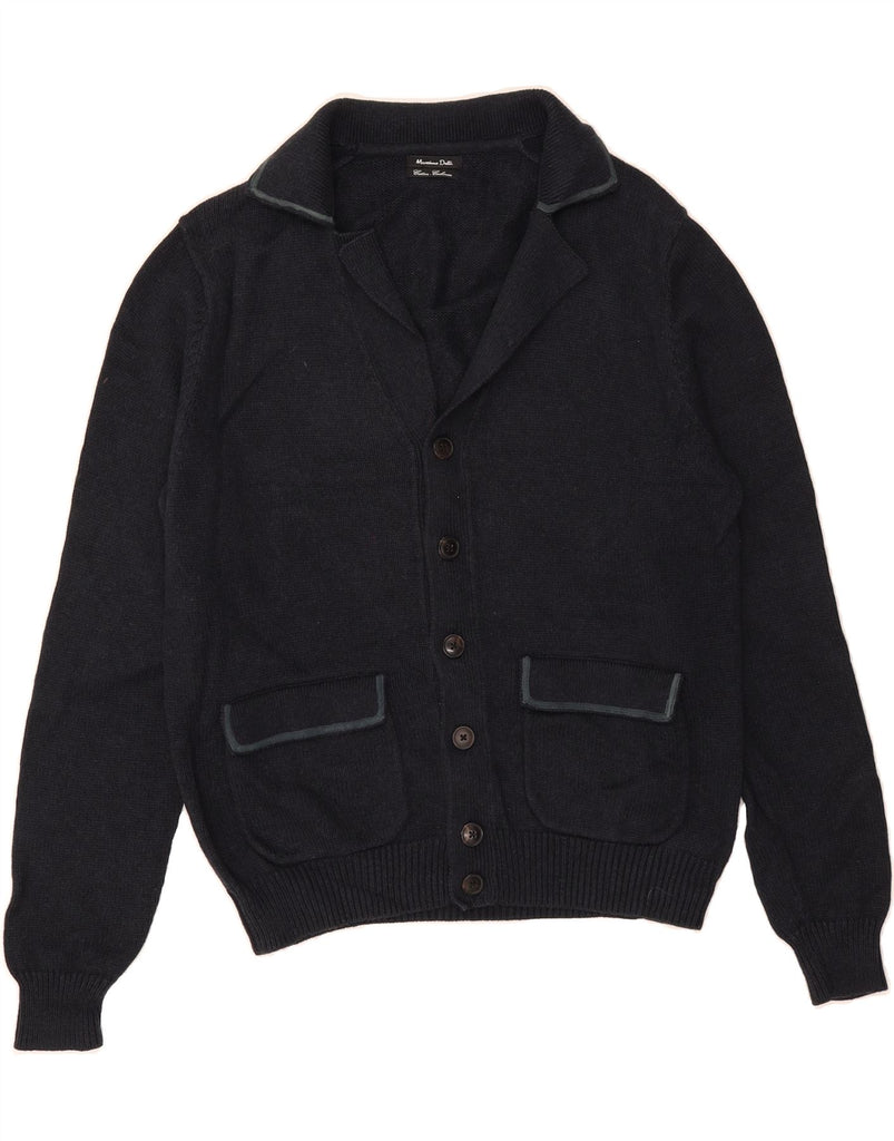 MASSIMO DUTTI Mens Cardigan Sweater EU 38 Medium Navy Blue Vintage Massimo Dutti and Second-Hand Massimo Dutti from Messina Hembry 