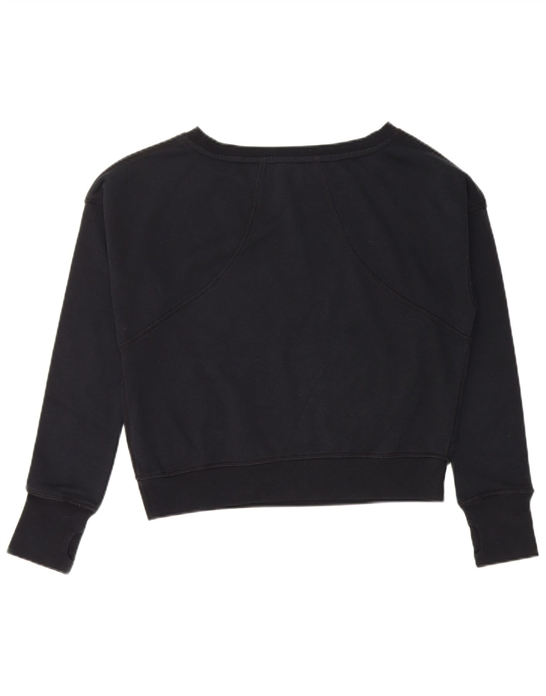 Укороченный свитшот с рисунком для девочек NIKE, 13–14 лет, черный хлопок, размер XL