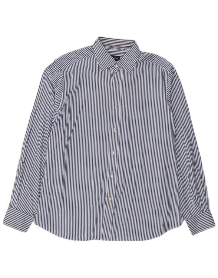 Мужская рубашка Massimo Dutti XL синяя в тонкую полоску