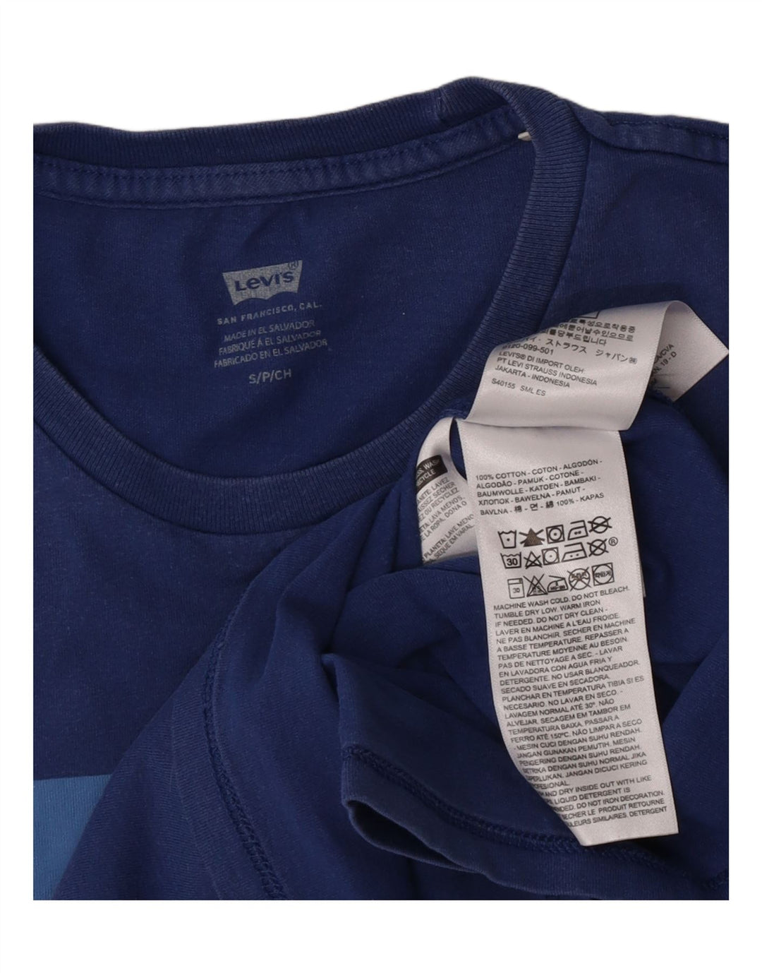 Мужская футболка с рисунком Levi's, маленький синий хлопок
