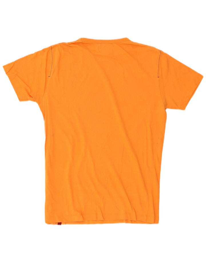Мужская футболка с рисунком Jack & Jones из хлопка среднего оранжевого цвета