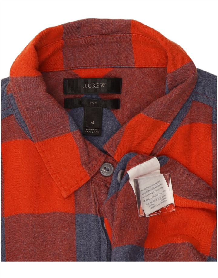 Женская фланелевая рубашка J. Crew, размер США 4, маленькая красная клетка, хлопок
