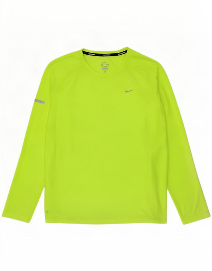 Мужской топ Nike Dri Fit с длинным рукавом, большой зеленый полиэстер