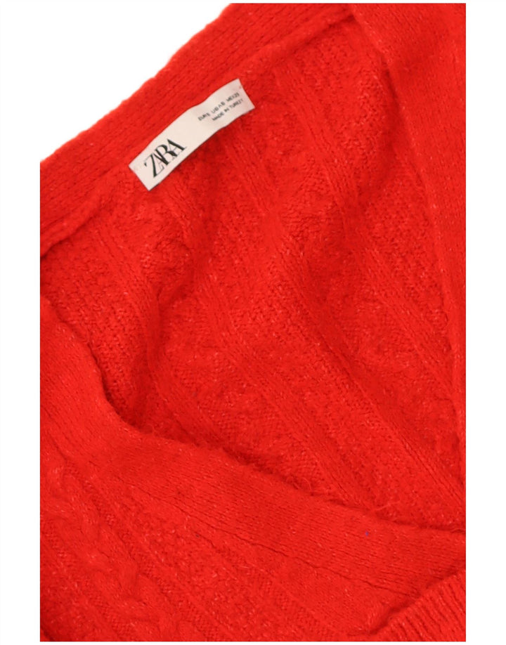 Женский укороченный кардиган оверсайз Zara UK 10, маленький красный