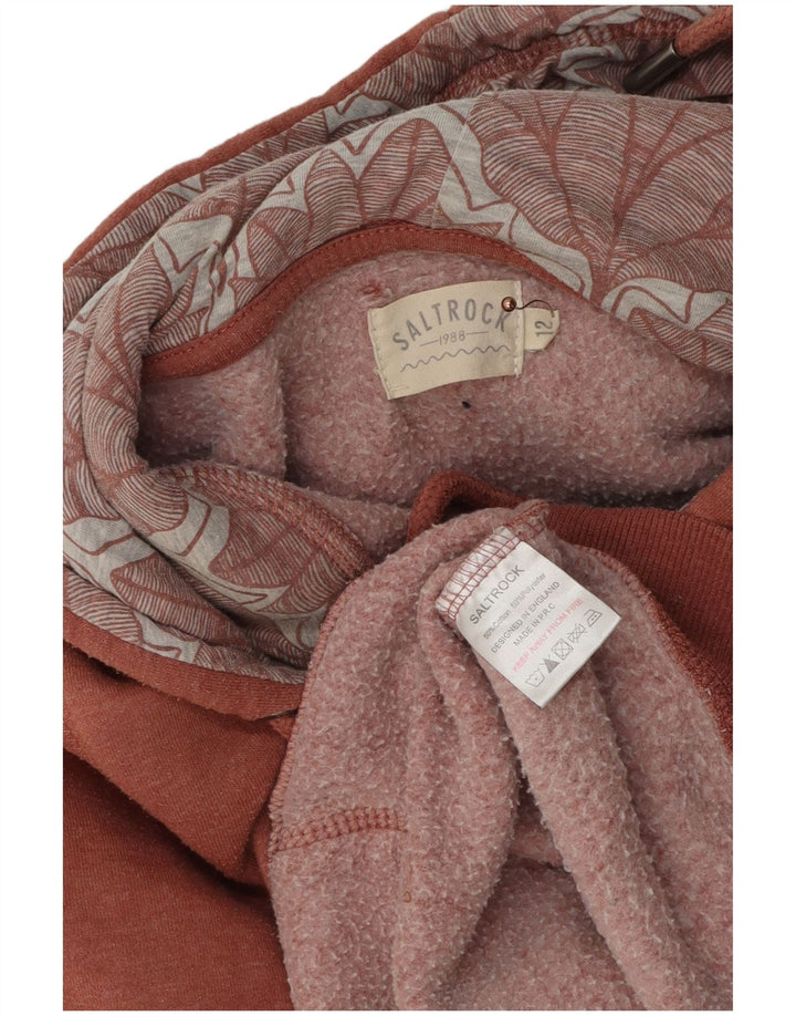 Женский джемпер с капюшоном SALTROCK UK 12, средний темно-бордовый хлопок с крапинками