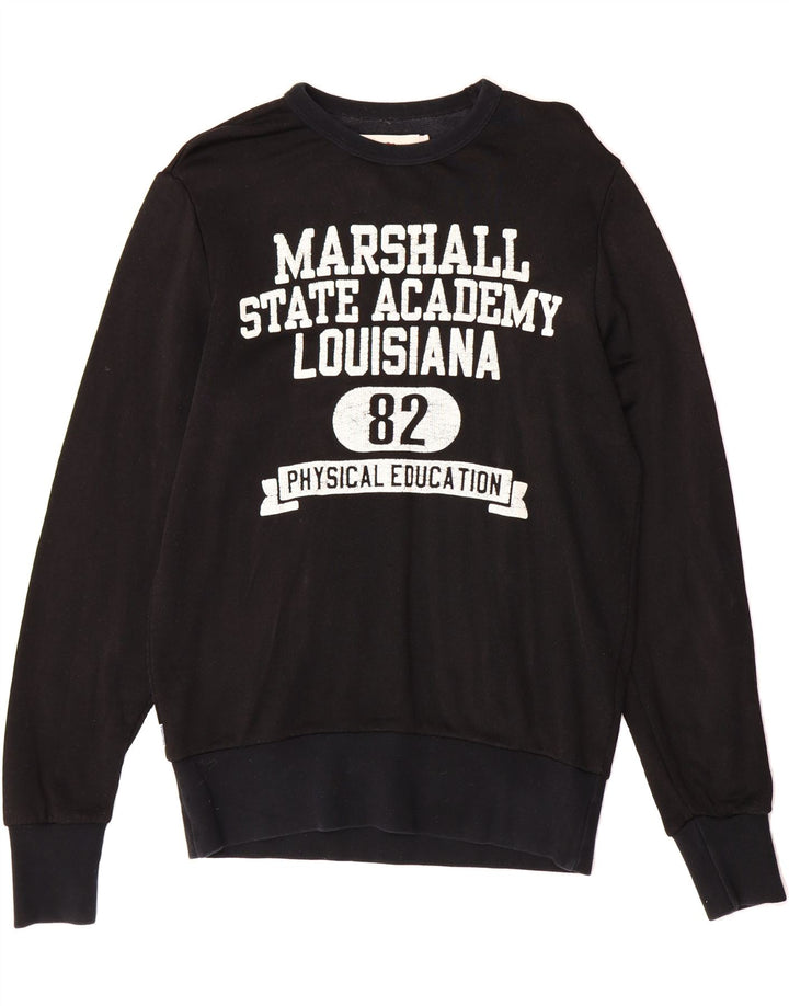 FRANKLIN MARSHALL Mens Sweatshirt Jumper Small Black Vintage Franklin Marshall and Second-Hand Franklin Marshall from Messina Hembry 