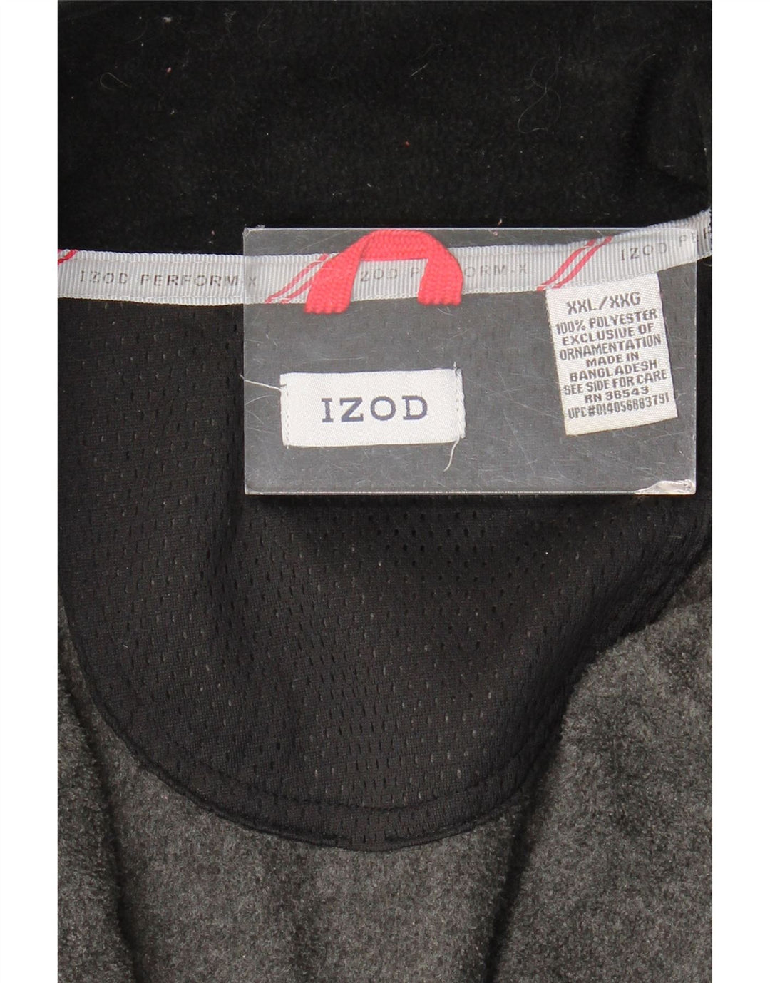 Мужская флисовая куртка Izod UK 44 2XL серая, полиэстер с цветными блоками