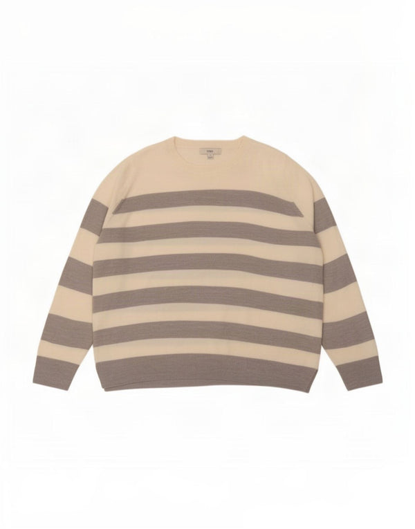 Marks & Spencer Womens Boat Neck Jumper Sweater UK 22 3XL Grey Striped
