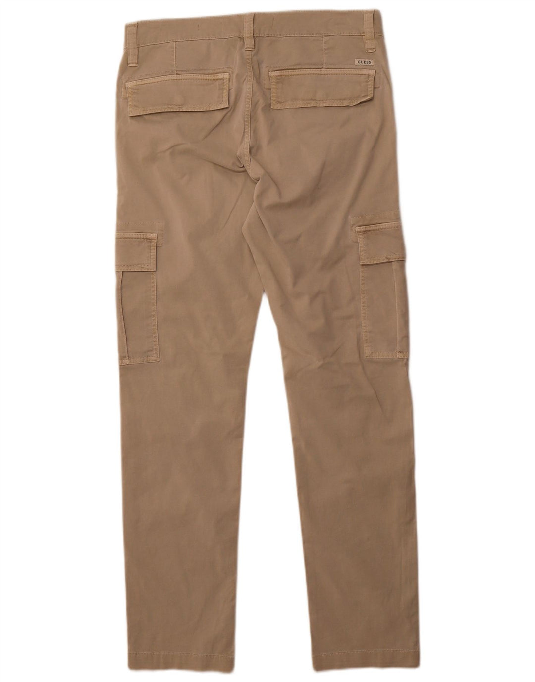 GUESS Mens Slim Cargo Trousers W31 L30 Beige Cotton