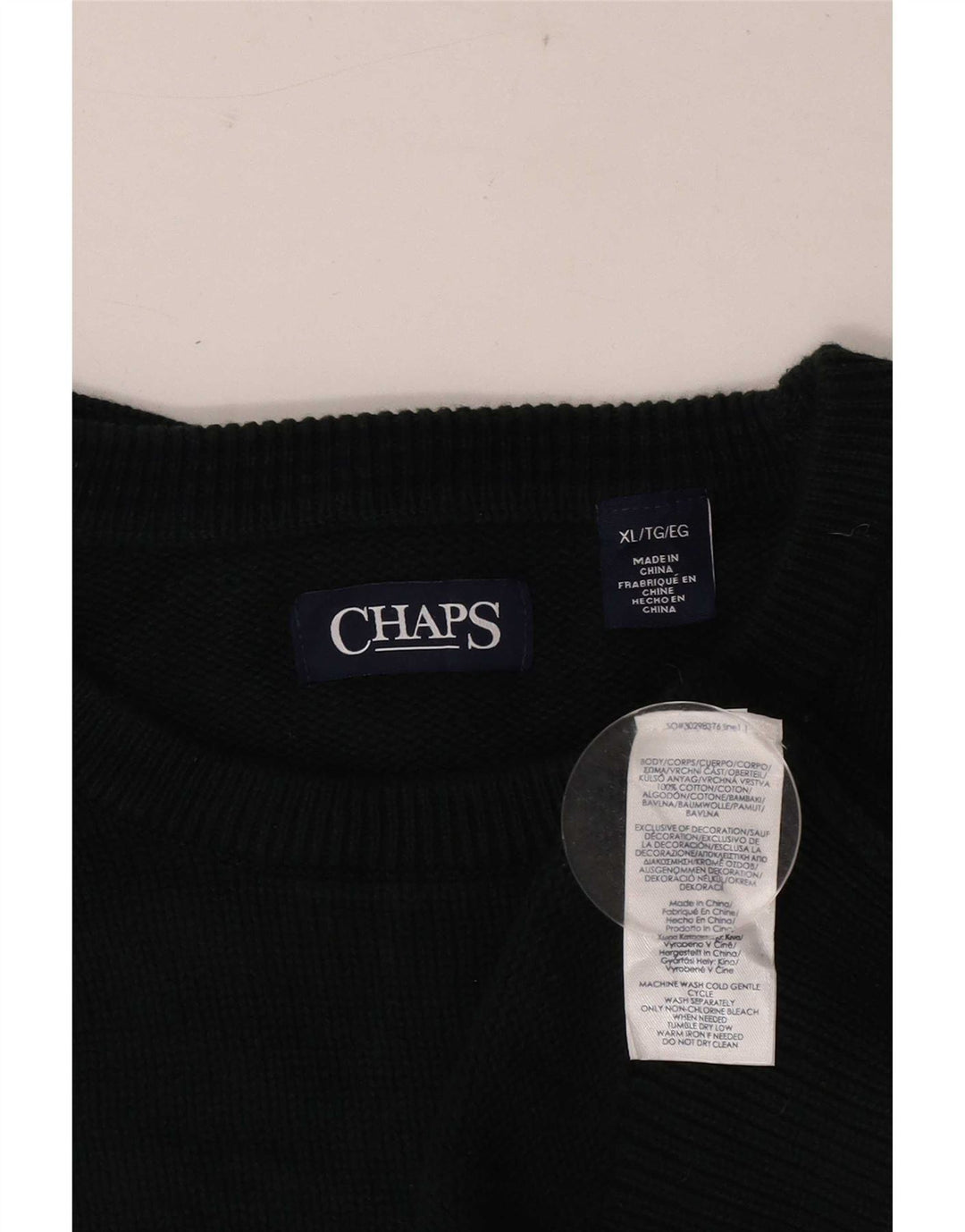 Мужской джемпер с круглым вырезом Chaps XL, зеленый хлопок