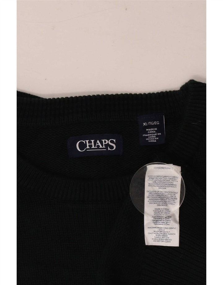 Мужской джемпер с круглым вырезом Chaps XL, зеленый хлопок