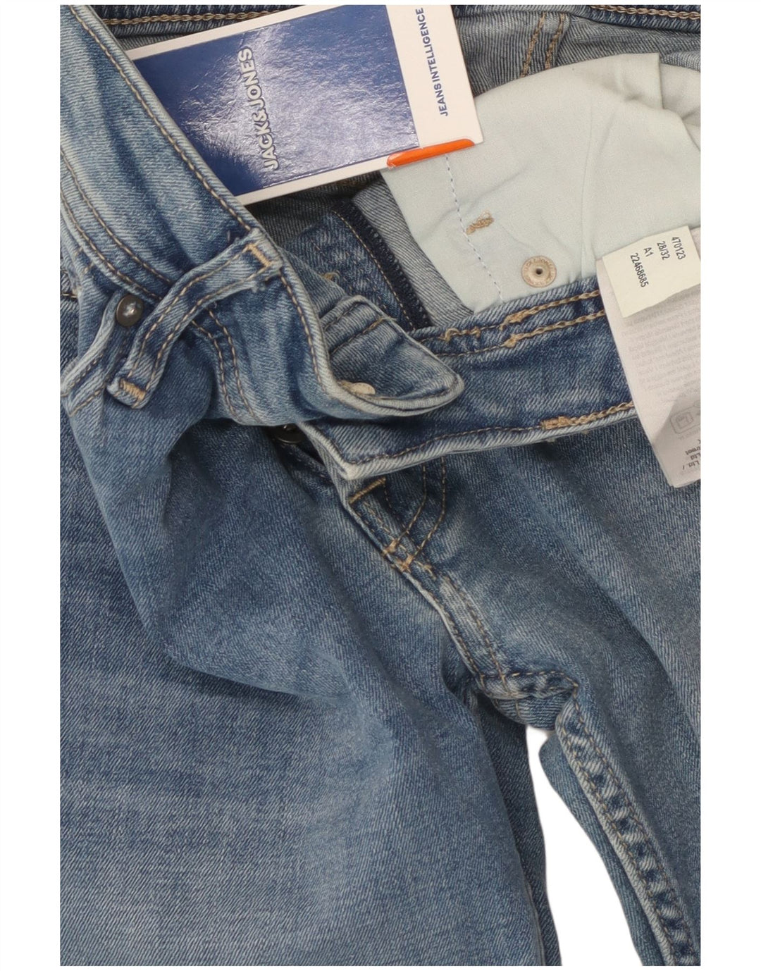 Мужские узкие джинсы Jack & Jones W28 L32 синие, хлопок