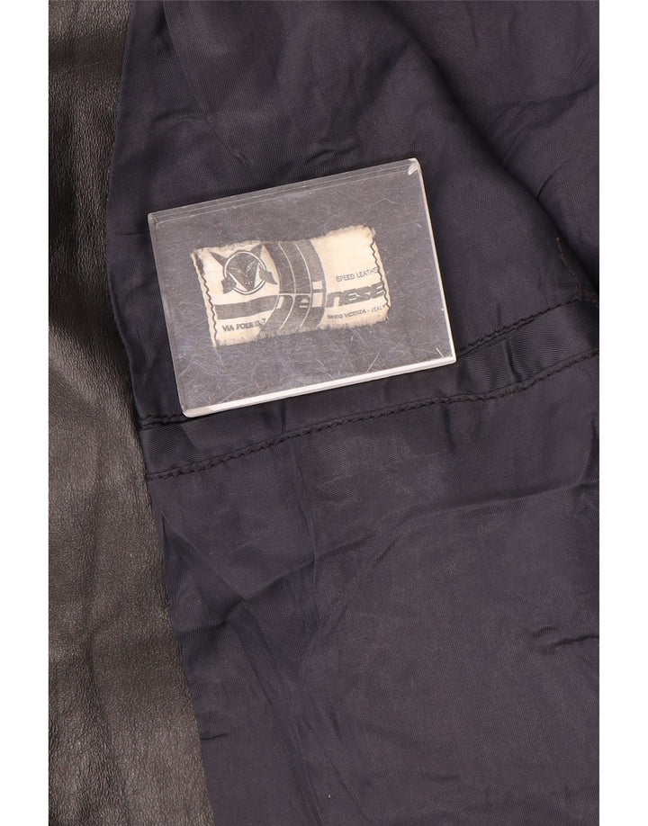 Женская байкерская кожаная куртка Dainese UK 14, черная кожа среднего размера