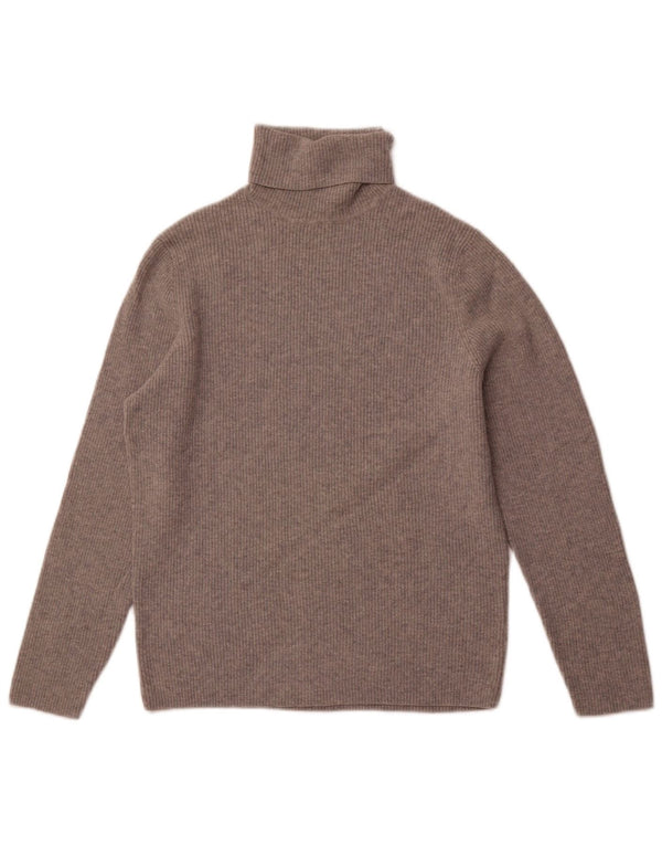 Женский джемпер MASSIMO DUTTI с высоким воротником, Великобритания 16, большой, серый, шерсть