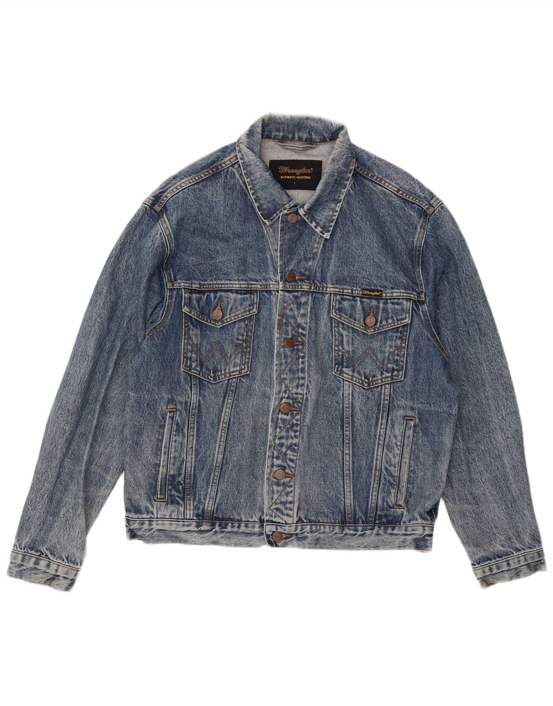 Мужская джинсовая куртка Wrangler UK 40, большая синяя хлопковая ткань