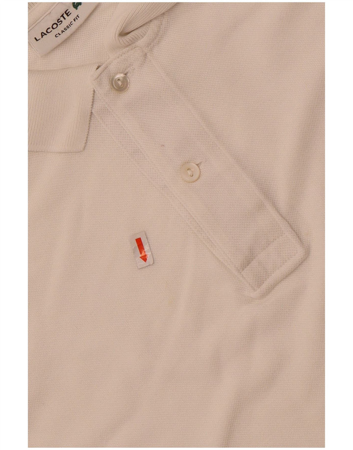 Мужская рубашка-поло классического кроя Lacoste, размер 5, большая белая
