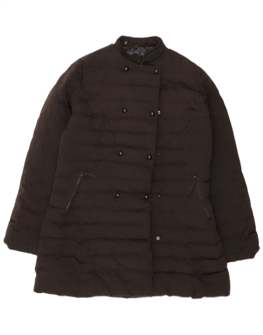 Женское стеганое пальто Massimo Dutti UK 16, большой черный полиэстер