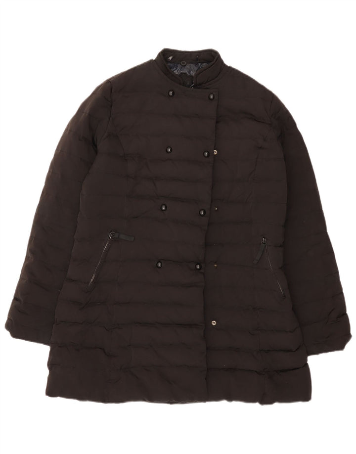 Женское стеганое пальто Massimo Dutti UK 16, большой черный полиэстер