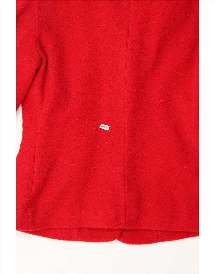 VINTAGE Womens 4 Button Blazer Jacket UK 12 Medium Red Wool Vintage Vintage and Second-Hand Vintage from Messina Hembry 