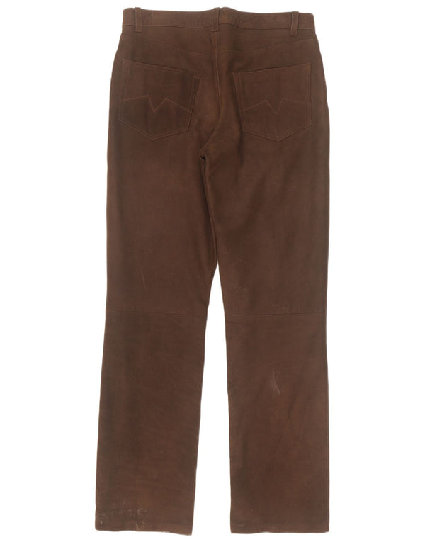 Мужские прямые кожаные брюки Spieth & Wensky EU 48 Medium W32 L33 Коричневые