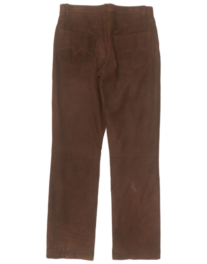 Мужские прямые кожаные брюки Spieth & Wensky EU 48 Medium W32 L33 Коричневые
