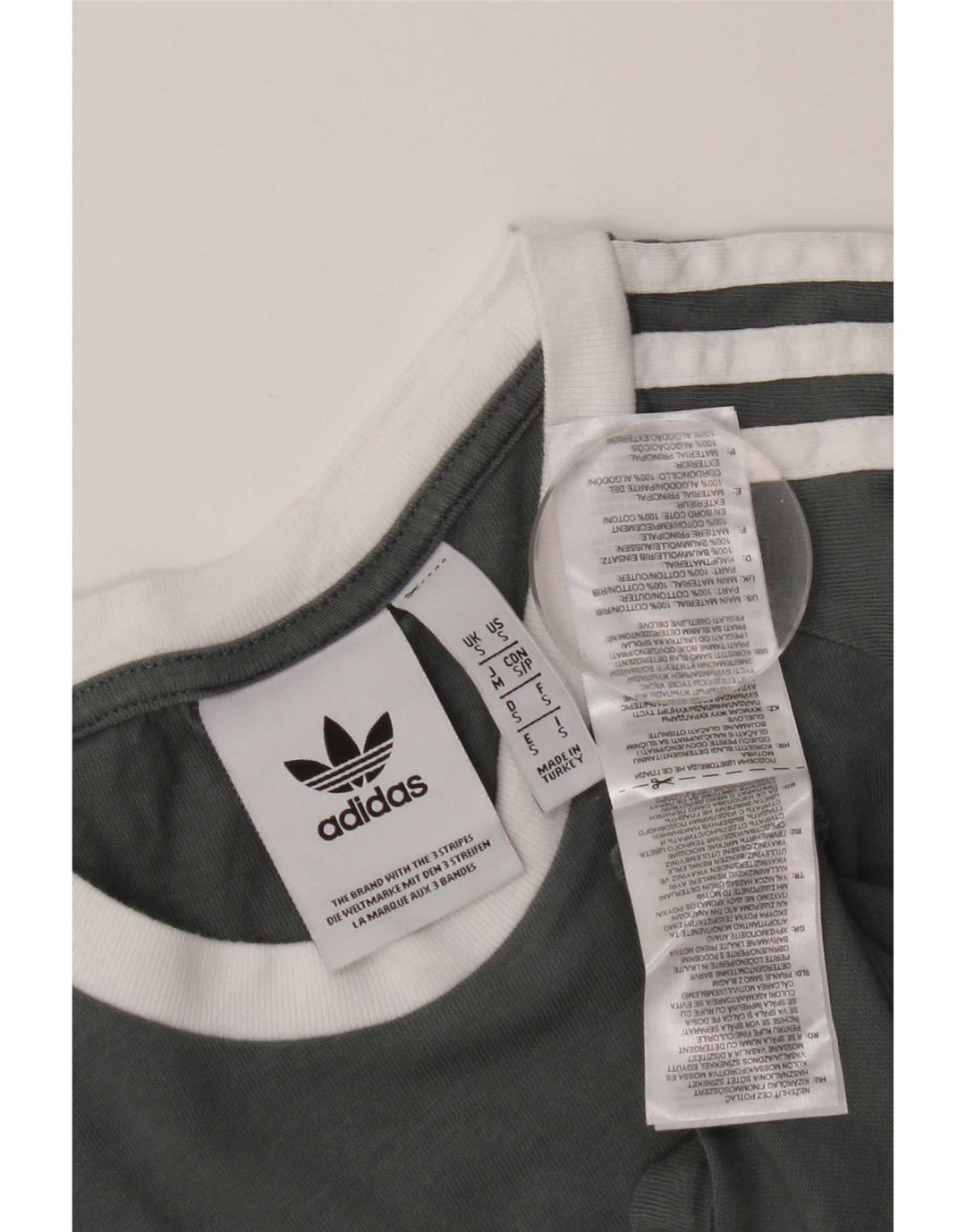 Мужская футболка Adidas Top Small Grey из хлопка с цветными блоками