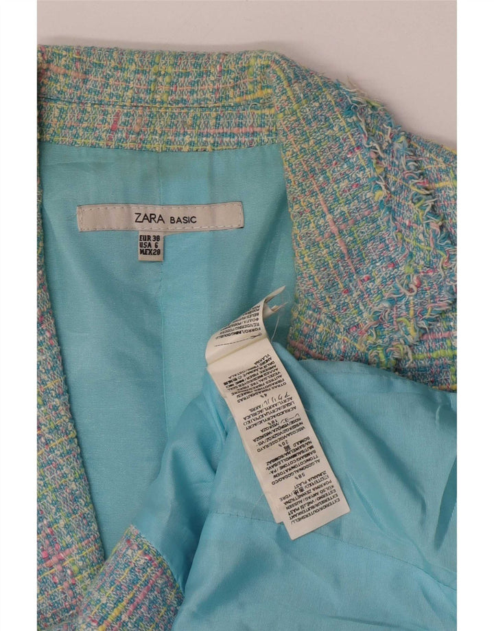 Женский пиджак Zara с рукавом 3/4, EU 38, маленькая разноцветная клетка