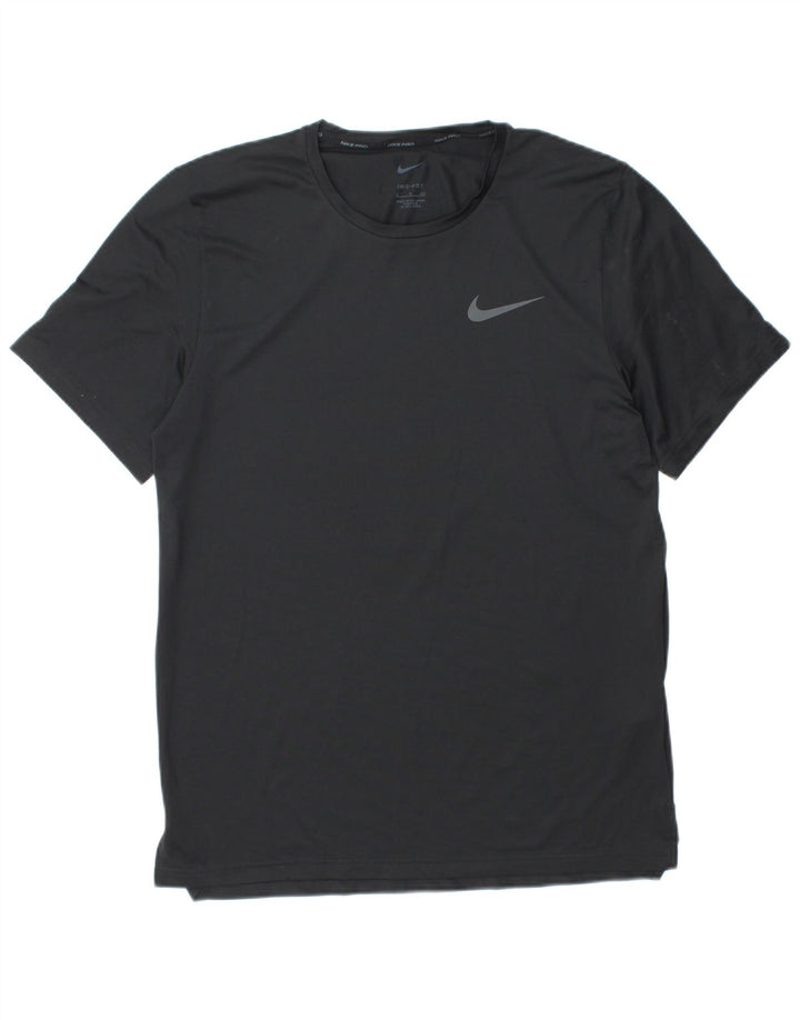 NIKE Mens Dri Fit T-Shirt Top Small Black Polyester