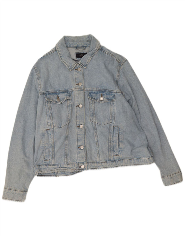 Женская джинсовая куртка Marks & Spencer UK 28 6XL, синяя, хлопок