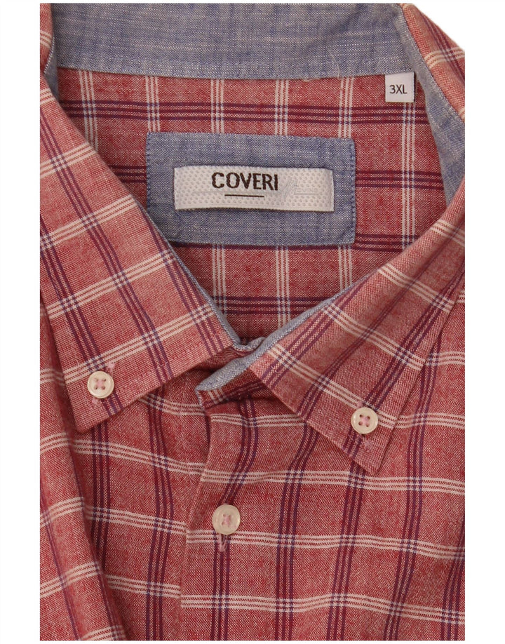 Мужская рубашка с коротким рукавом Coveri 3XL в красную клетку
