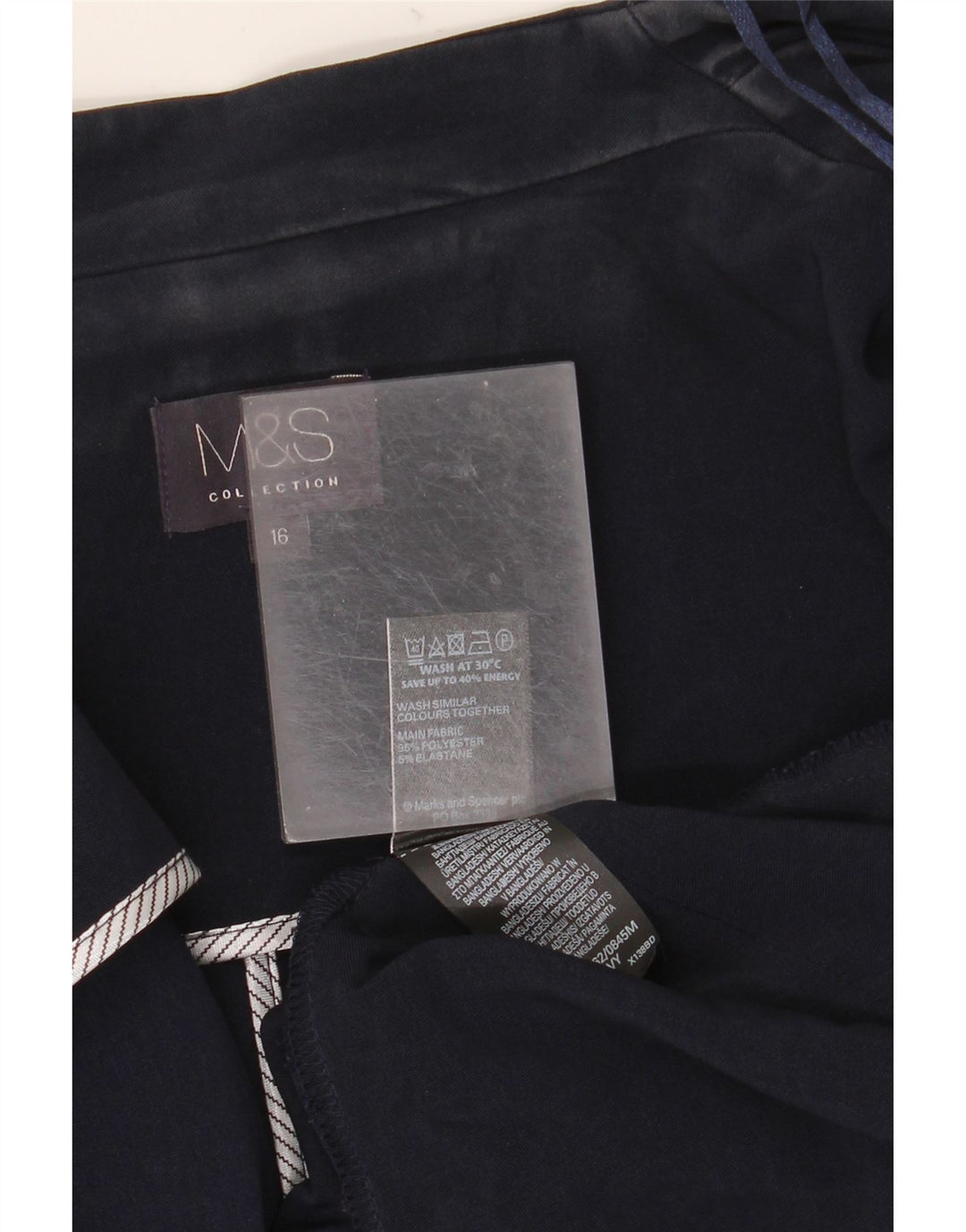 Женский открытый пиджак Marks & Spencer UK 16, большой темно-синий полиэстер