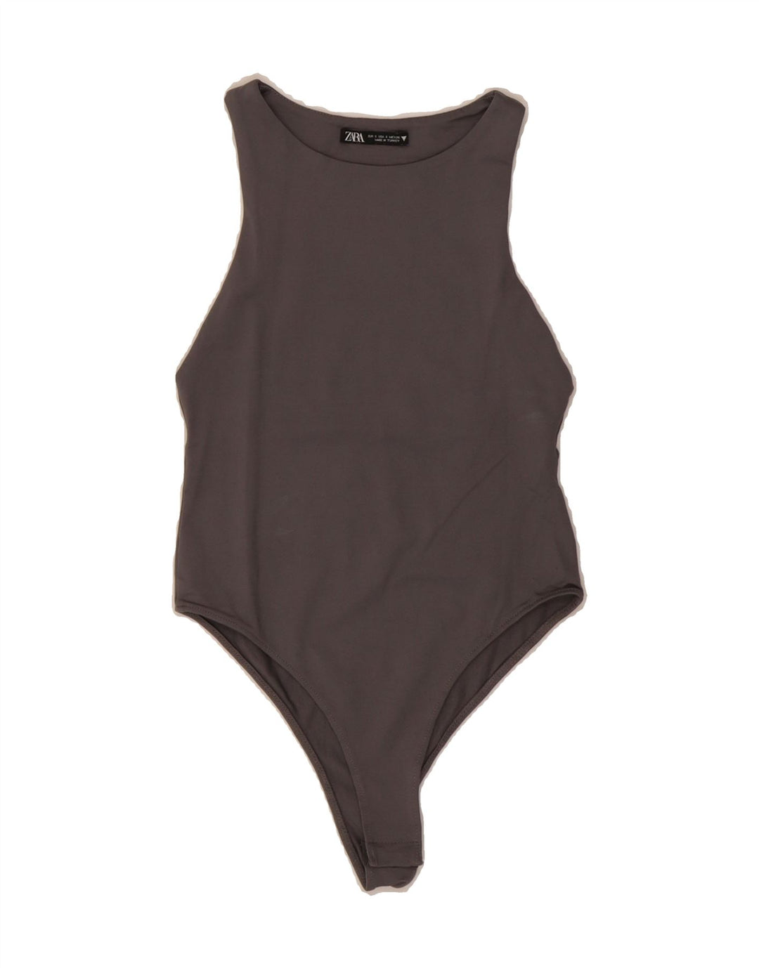 ZARA Womens Sleeveless Bodysuit UK 8 Small Grey Vintage Zara and Second-Hand Zara from Messina Hembry 