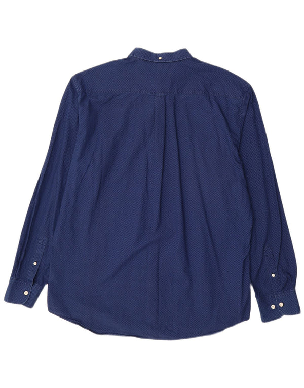 Мужская рубашка GANT стандартного кроя, размер 45/46, 18, 2XL, синяя, хлопковая с геометрическим рисунком