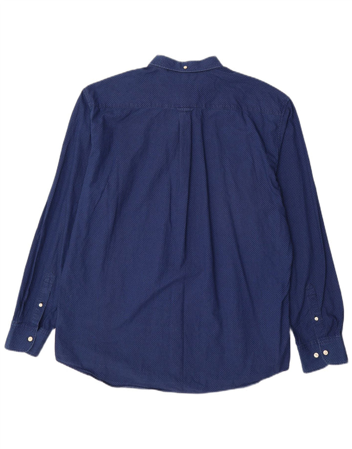 Мужская рубашка GANT стандартного кроя, размер 45/46, 18, 2XL, синяя, хлопковая с геометрическим рисунком