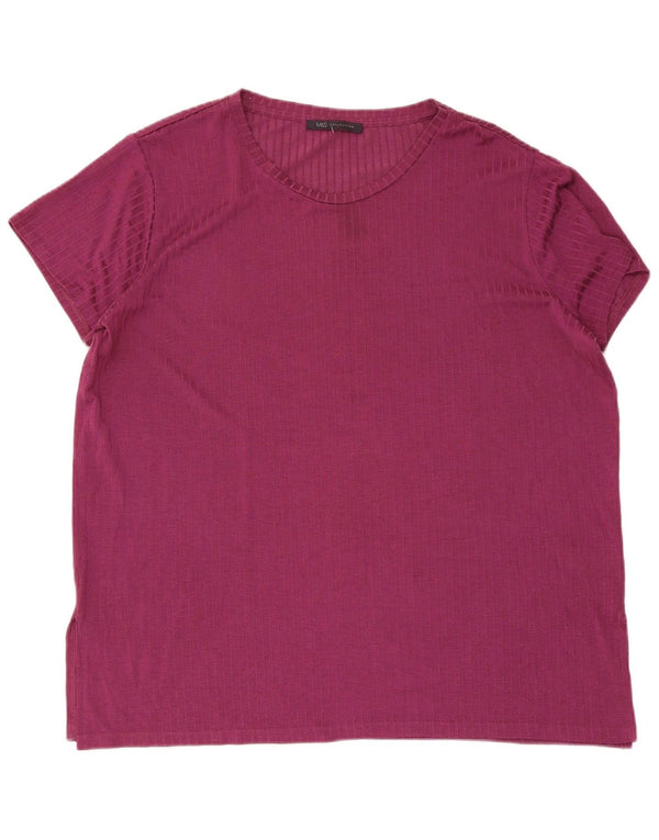 Женская футболка Marks & Spencer Top UK 18 XL Фиолетовая в тонкая полоска из вискозы