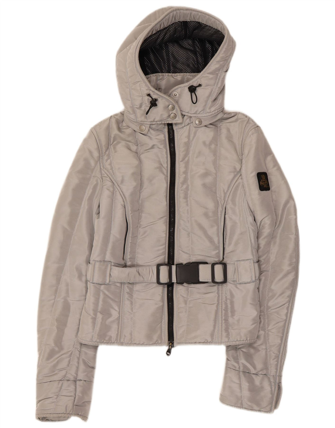 REFRIGIWEAR Женская куртка-бомбер Cruz с капюшоном UK 14, большой серебристый полиэстер