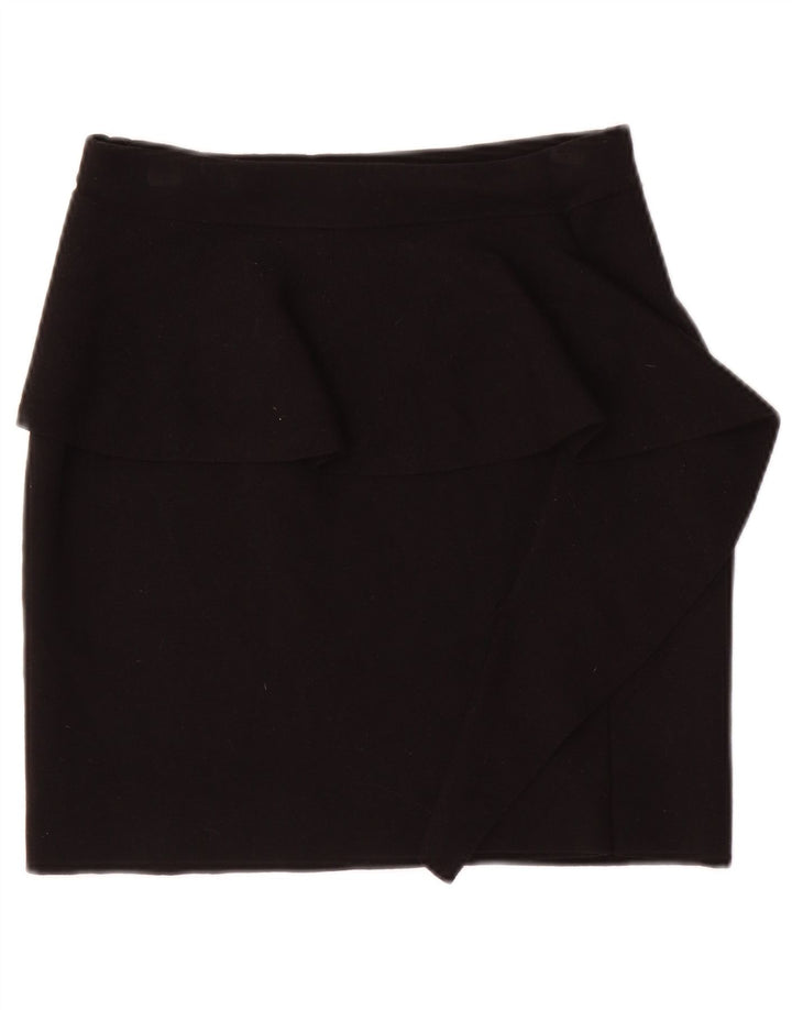 Женская мини-юбка с баской Zara Medium W28, черная вискоза