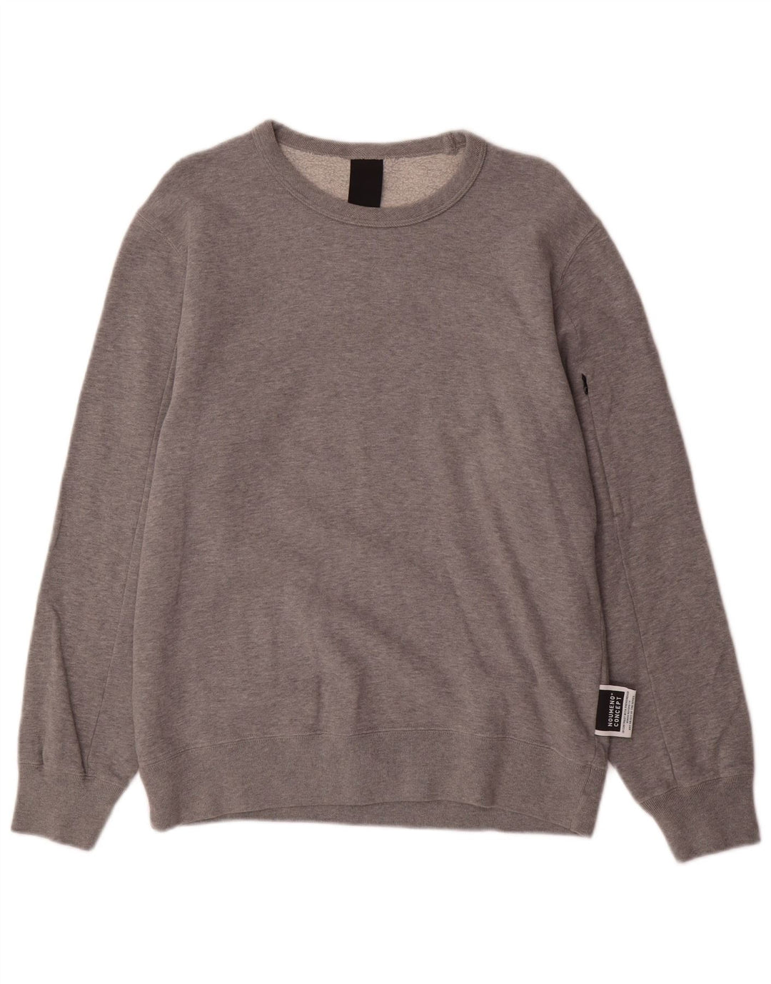 NOUMENO CONCEPT Мужской свитшот с рисунком, джемпер среднего серого цвета, хлопок