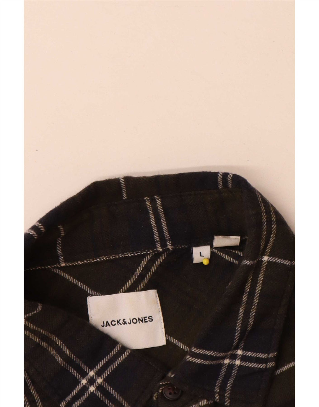 Мужская фланелевая рубашка Jack & Jones в клетку цвета хаки, хлопок, большой размер