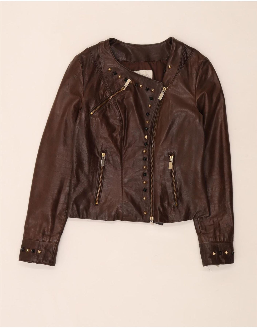 Винтажная женская кожаная косуха IT 44 Medium Brown Leather