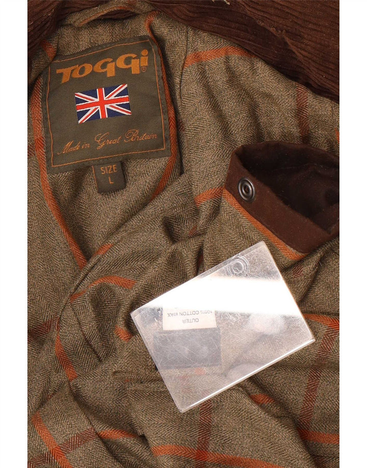 Женское пальто оверсайз из вощеного хлопка Toggi UK 16, большое коричневое