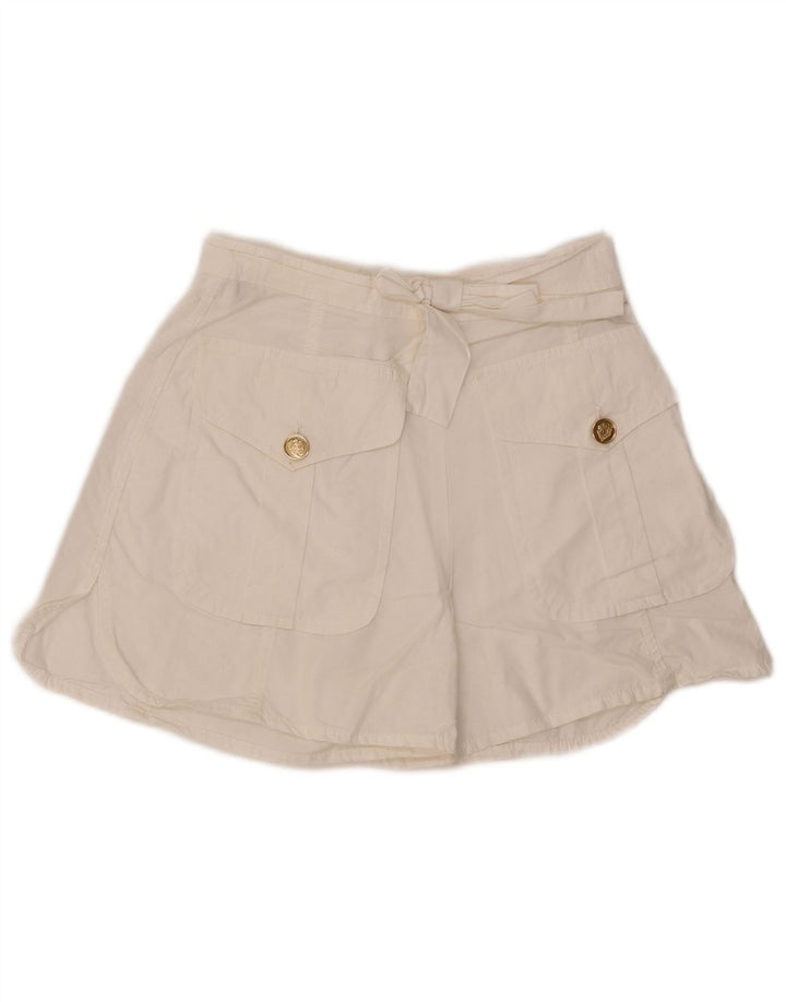 SPORT STAFF Womens High Waist Cargo Shorts Medium W26 White