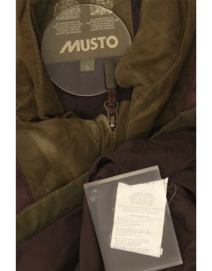 Мужская стеганая куртка Musto UK 40, большой цвет хаки, полиэстер с цветными блоками