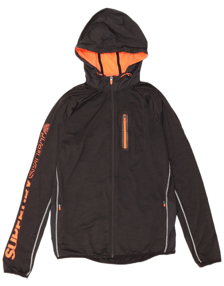 Мужской спортивный костюм с графическим принтом Superdry, большая черная куртка