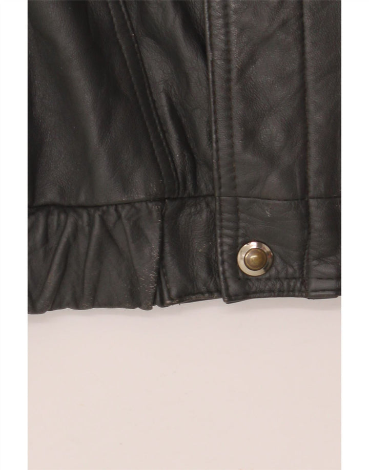 Винтажная мужская кожаная куртка IT 56 3XL черная