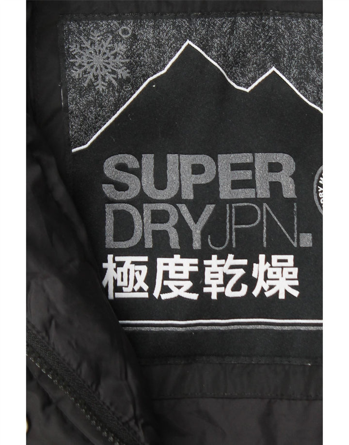 Женская утепленная куртка с капюшоном Superdry UK 14, средний черный полиэстер