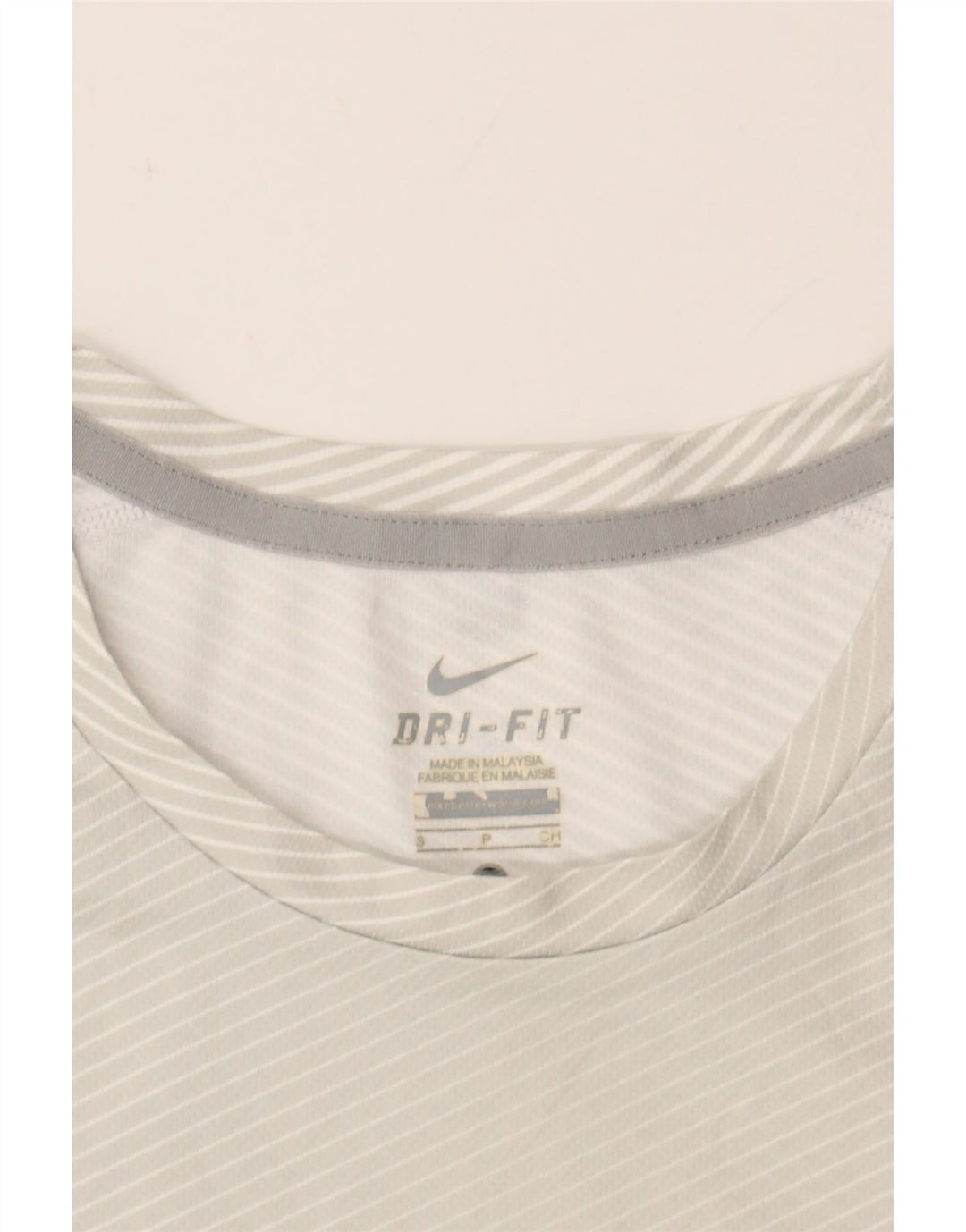 NIKE Mens Dri Fit T-Shirt Top Small Grey Pinstripe Vintage Nike and Second-Hand Nike from Messina Hembry 