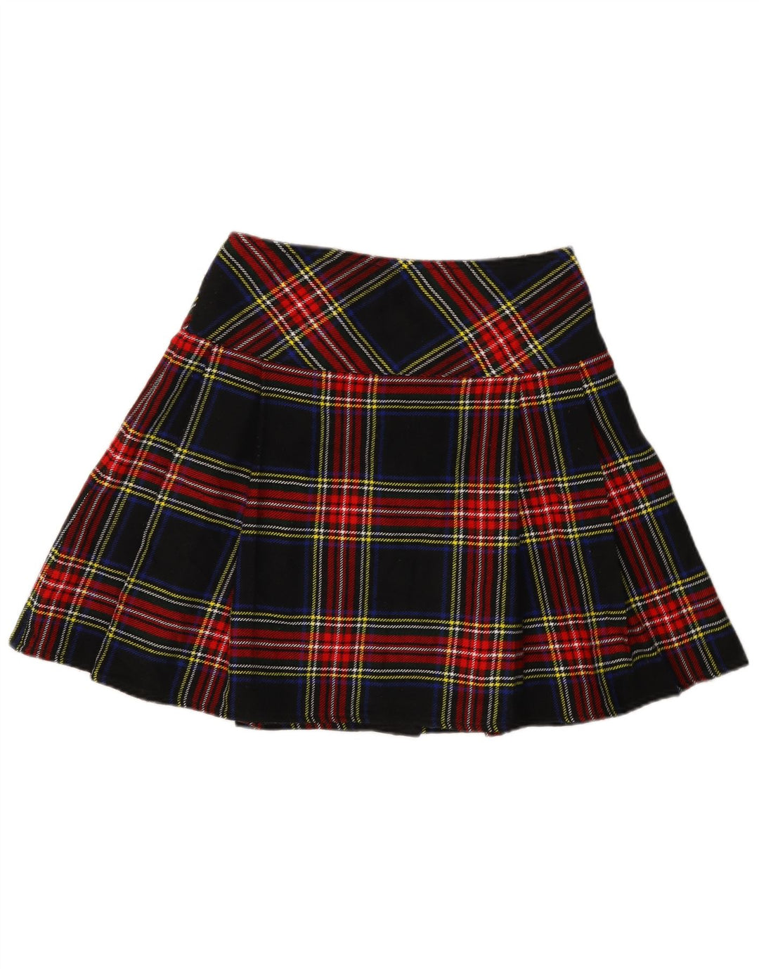 Винтажная женская мини-юбка с запахом W30, средний темно-синий клетчатый акрил